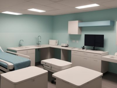 Imagem ilustrando a importância da gestão de equipamentos hospitalares, com equipamentos em um ambiente hospitalar moderno e profissionais engajados.