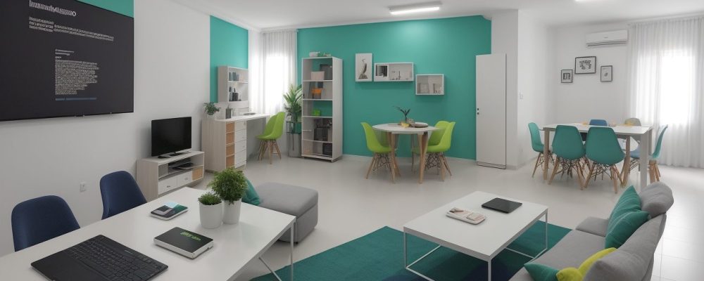 Representação visual de um curso de gestão de projetos, mostrando inovação e aplicação de metodologias ágeis em um ambiente de trabalho moderno.