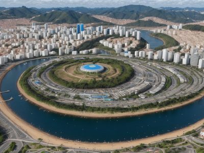 Representação visual da gestão de projetos no serviço público, mostrando planejamento, execução e resultados positivos.