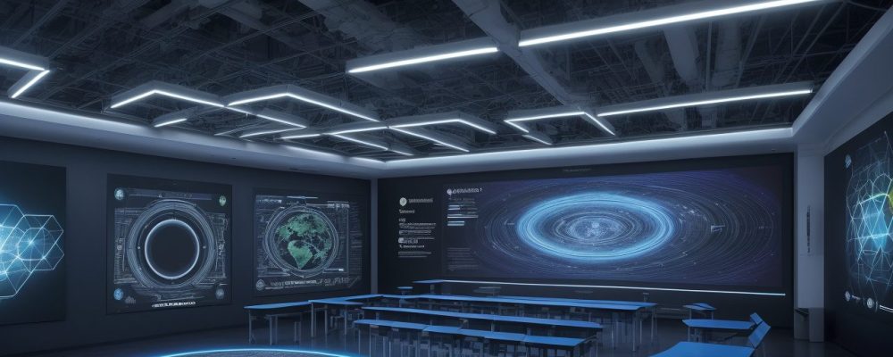 Imagem ilustrativa de um sistema de gestão escolar moderno, integrando tecnologia e educação para otimizar o aprendizado.