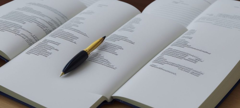 Servidora pública revisando documentos com foco na gramática da língua portuguesa e nova gramática brasileira para garantir clareza e evitar erros.