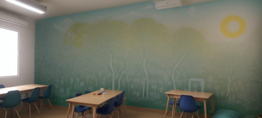 Ilustração mostrando Paulo Freire e Jean Piaget inspirando a educação em uma sala de aula moderna, com alunos engajados.