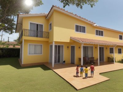 Imagem ilustrativa sobre guarda compartilhada, mostrando pais e filhos felizes, com foco em harmonia familiar e bem-estar infantil.