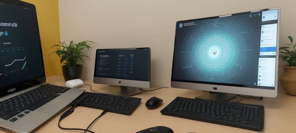 Profissional de hipnoterapia conduzindo sessão online, com foco no bem-estar e transformação pessoal.