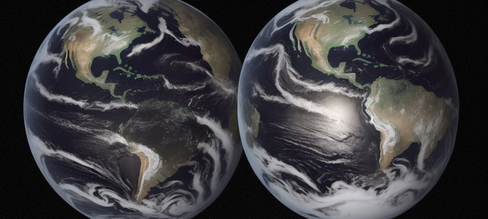 Imagem que representa a história contemporânea, com foco no século XX e globalização, com elementos visuais de mapas e livros