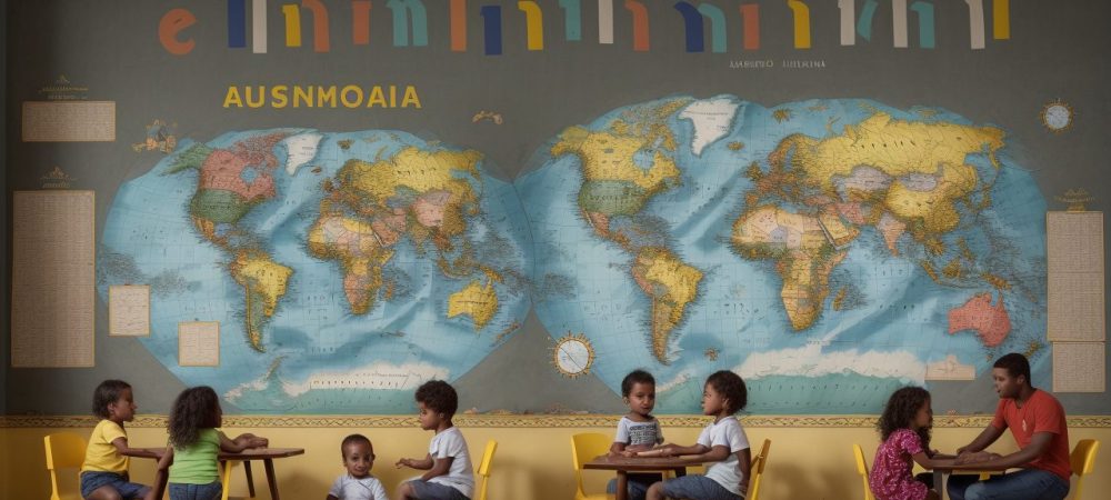 Alunos explorando a história da cidade e bairro, aprendendo sobre história local em sala de aula.