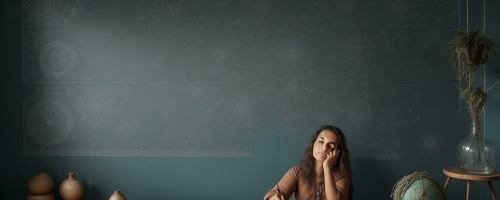 Estudantes discutindo a história da matemática e suas descobertas em sala de aula interativa