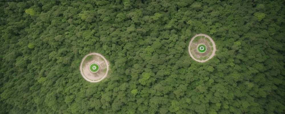 Representação visual da implementação da ISO 14001 em uma empresa, com foco em eficiência, sustentabilidade e benefícios ambientais