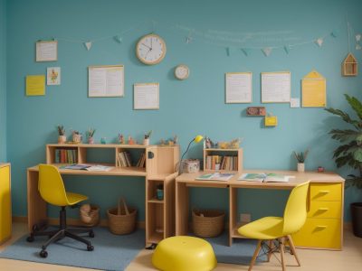 Crianças em sala de aula usando atividades lúdicas para superar dificuldades de aprendizagem