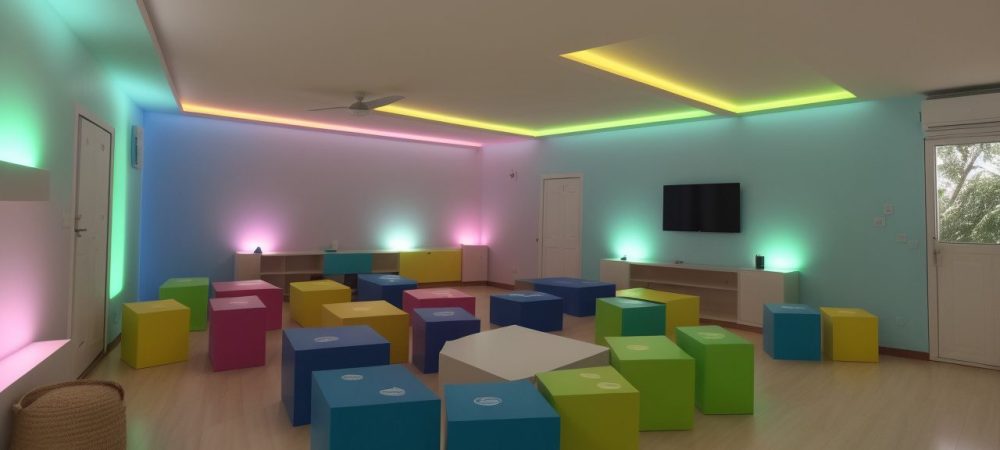 Crianças com altas habilidades participando de atividades em sala de aula, com foco no desenvolvimento e no curso online