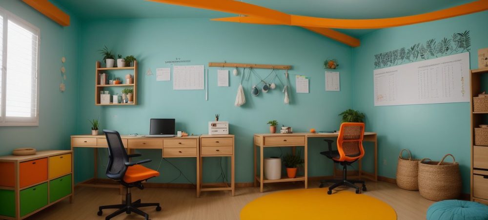 Educador observando alunos diversos em sala, destacando dificuldades de aprendizagem e estratégia de ensino.