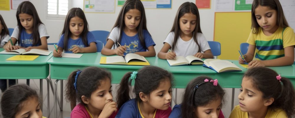 Ambiente de aprendizagem mostrando recursos para identificar dificuldades de aprendizagem em crianças