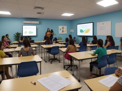 Sala de aula com estudantes demonstrando sinais de dificuldades de aprendizagem e apoio educacional