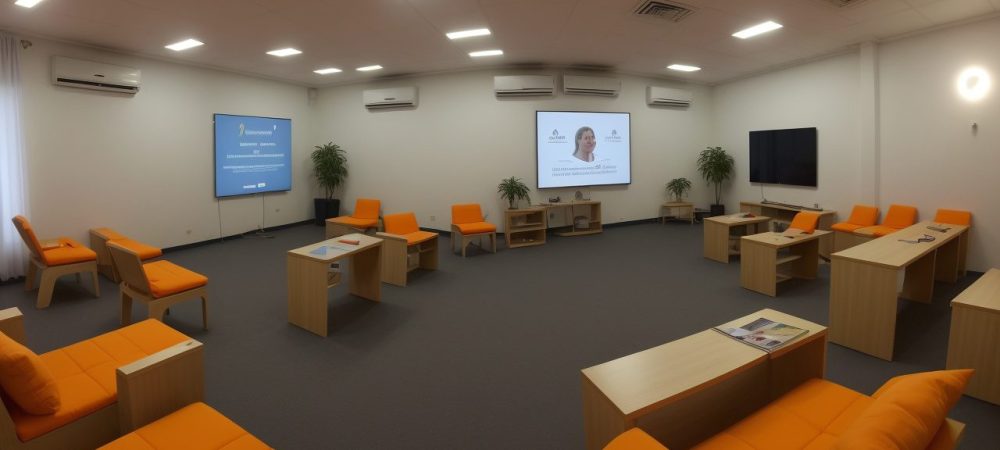 Educador promovendo saúde emocional em sala de aula, melhorando a qualidade do ensino e bem-estar.