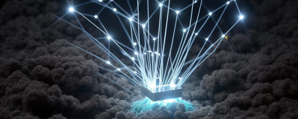 Coordenador Político Executivo analisando dados e implementando a LGPD em um escritório moderno e iluminado