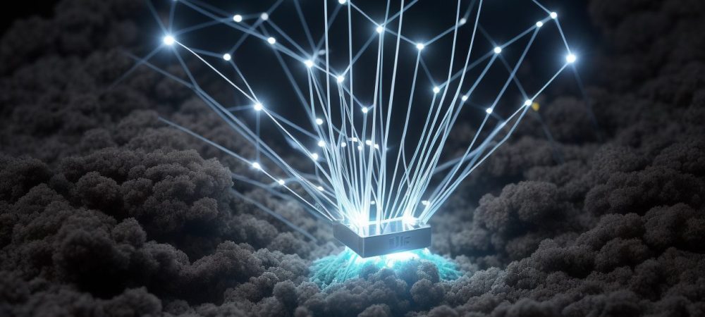 Coordenador Político Executivo analisando dados e implementando a LGPD em um escritório moderno e iluminado