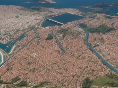 Mapa detalhado mostrando elementos de cartografia digital e geoprocessamento em planejamento urbano