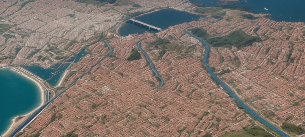 Mapa detalhado mostrando elementos de cartografia digital e geoprocessamento em planejamento urbano