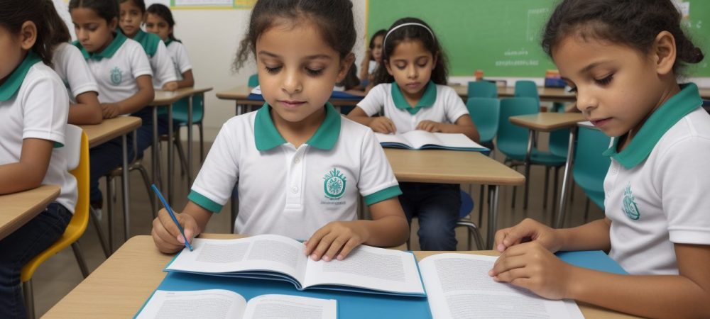 Cenário de inspetores escolares avaliando práticas educativas e infraestrutura nas escolas.