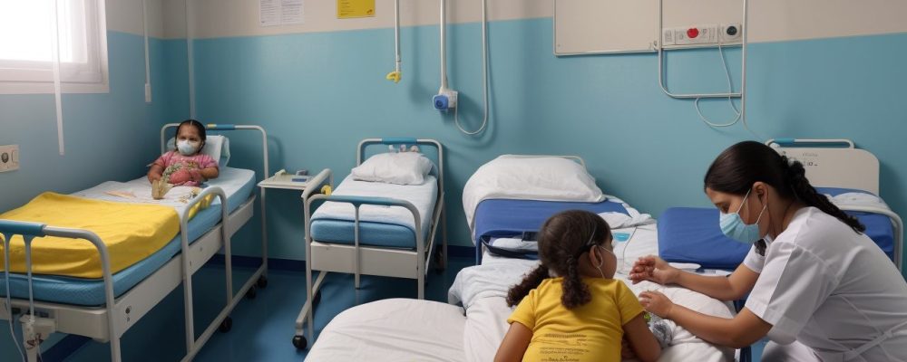 Crianças em ambiente hospitalar participando de aulas lúdicas com apoio emocional na pedagogia hospitalar