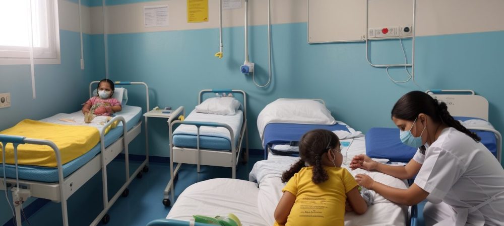 Crianças em ambiente hospitalar participando de aulas lúdicas com apoio emocional na pedagogia hospitalar