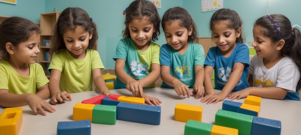 Crianças em ambiente hospitalar participando de atividades pedagógicas para melhorar a experiência de tratamento
