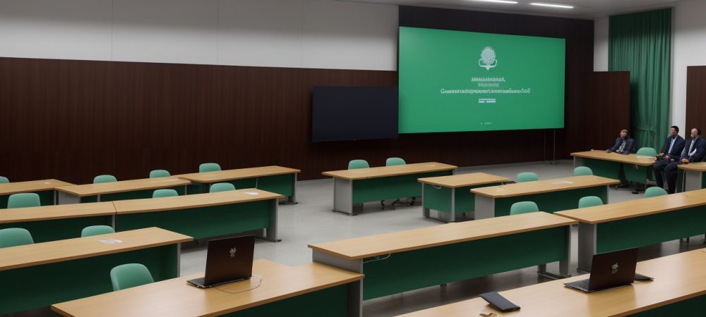 Cenário de plataformas offshore mostrando inovação e capacitação em gestão pública