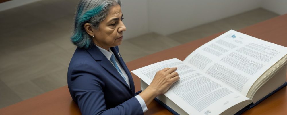 Delegado supervisionando uma investigação de inquérito policial com documentos e provas