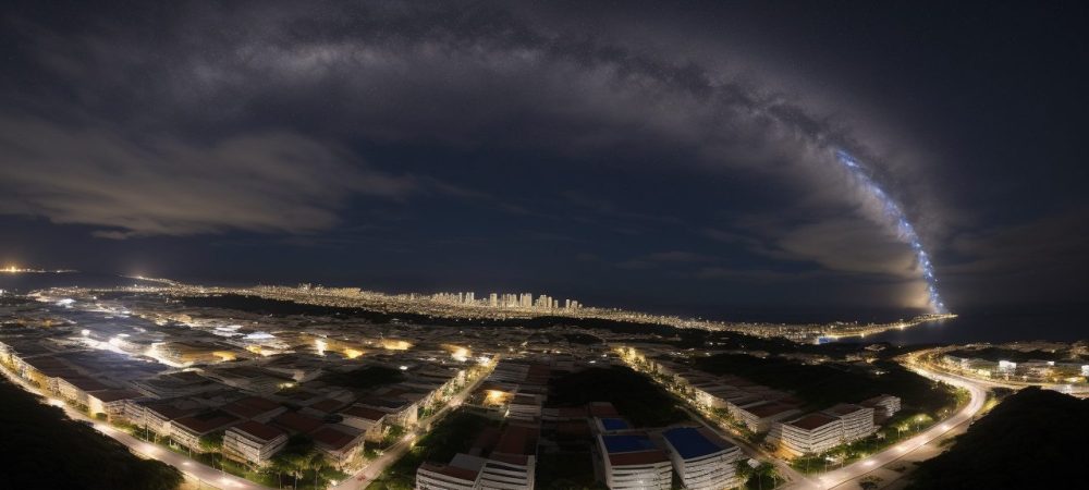 Mestre de cerimônia conduzindo evento público, enfatizando cerimonial e protocolo.
