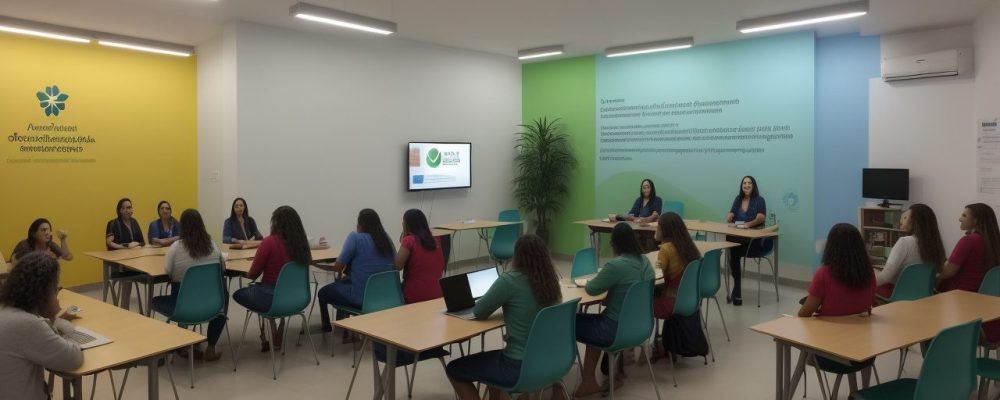 Apresentação de um projeto político pedagógico em sala de aula com pais e alunos envolvidos