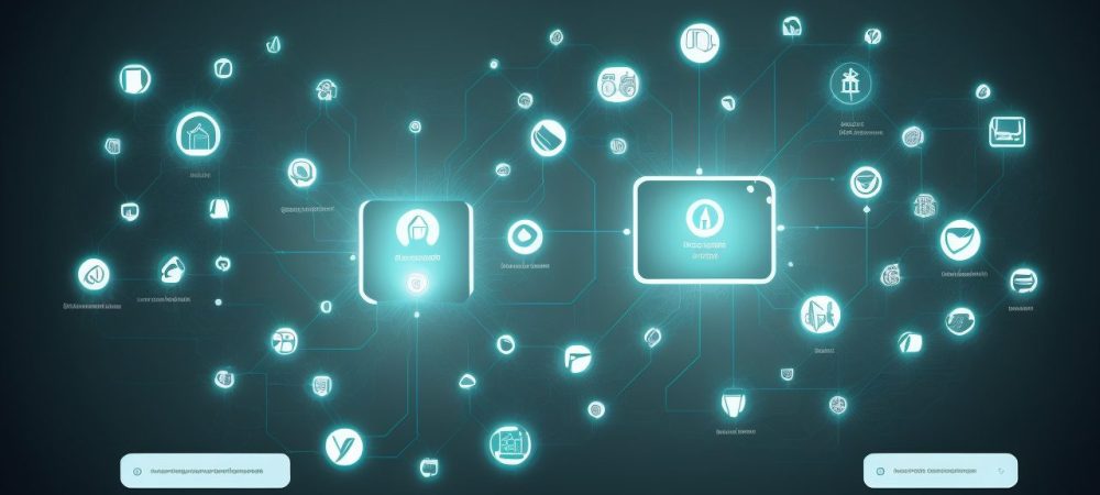 Cidadãos interagindo com conteúdo digital em uma representação visual de Inbound Marketing no setor público, com gráficos e elementos de interface.