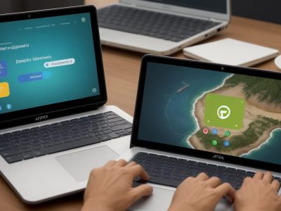 Ilustração mostrando pessoas de diferentes idades e origens acessando a internet e participando de cursos de informática, representando a inclusão digital e seus benefícios.