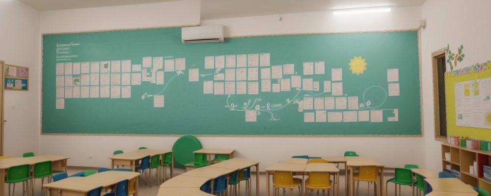 Professora interagindo com alunos em sala de aula inclusiva, com foco em curso sobre autismo e estratégias de ensino para autismo.