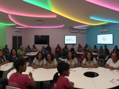 Crianças em sala de aula inclusiva, com foco em estratégias e cursos para inclusão de crianças com Asperger