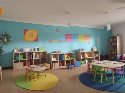 Crianças em sala de aula, com materiais educativos e estratégias de inclusão para síndrome de Asperger
