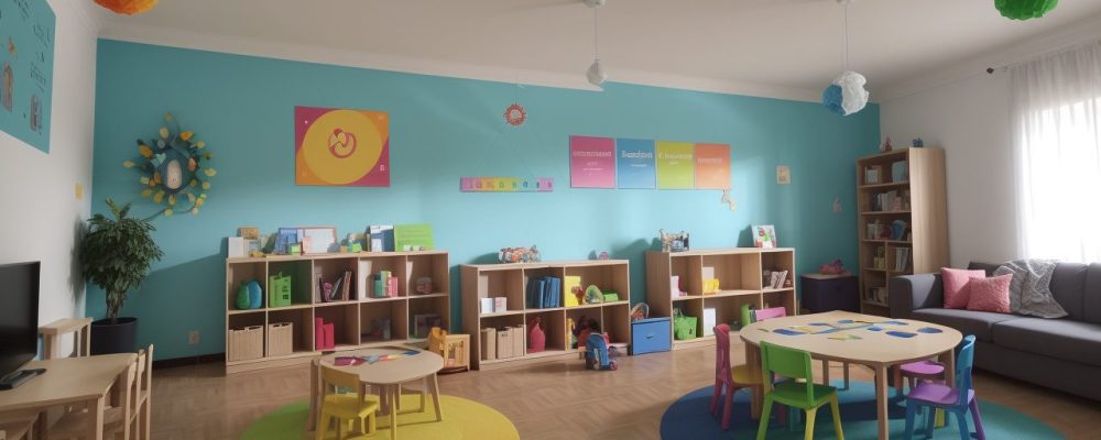 Crianças em sala de aula, com materiais educativos e estratégias de inclusão para síndrome de Asperger