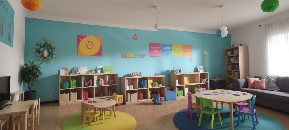 Crianças em sala de aula, com materiais educativos e estratégias de inclusão para síndrome de Asperger