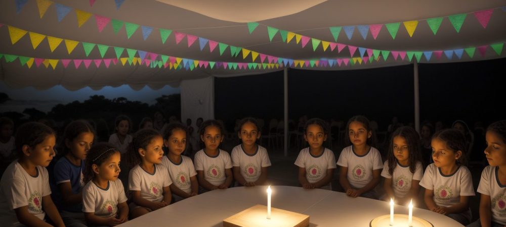 Crianças em sala de aula inclusiva, com recursos visuais e professores engajados, representando inclusão escolar e autismo.