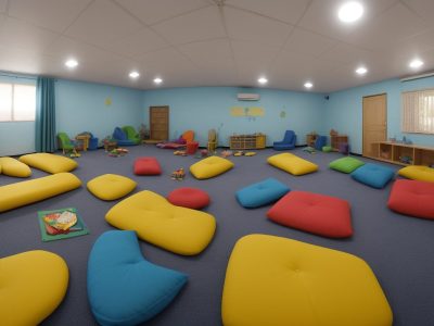 Ilustração de inclusão escolar mostrando crianças de diferentes origens e necessidades aprendendo juntas em sala de aula.