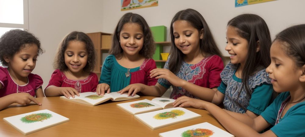 Crianças surdas interagindo em sala de aula, aprendendo Libras e participando de atividades inclusivas, promovendo a educação inclusiva para crianças surdas.