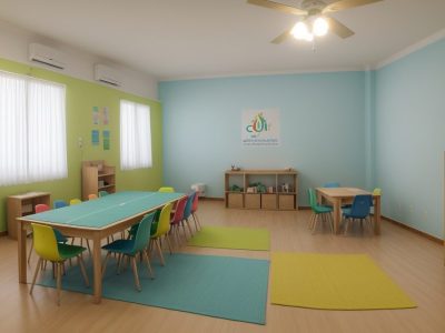 Crianças com autismo em sala de aula inclusiva, com atividades e recursos para promover a inclusão escolar