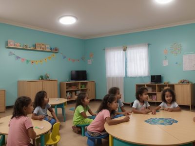 Crianças com TDAH em sala de aula com adaptações curriculares, promovendo inclusão e aprendizado
