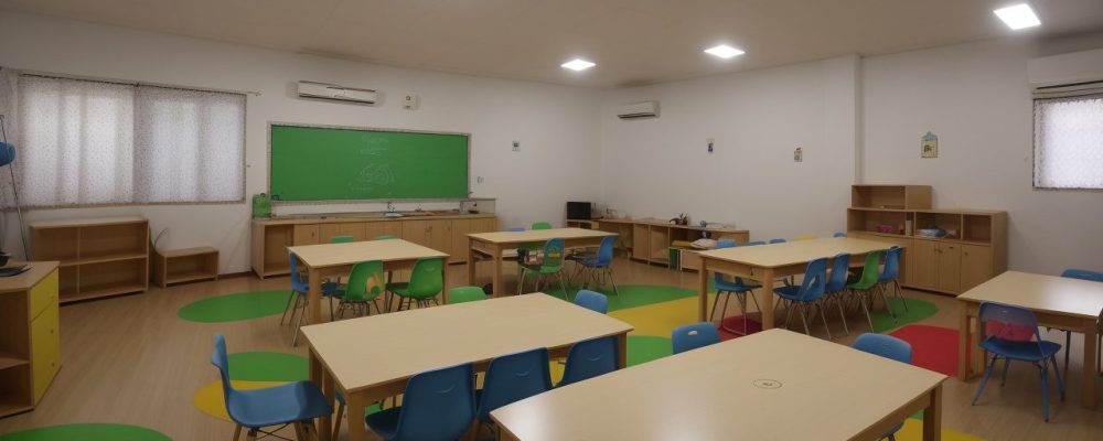 Crianças em sala de aula inclusiva aprendendo com estratégias de ensino adaptadas para alunos com deficiência intelectual.