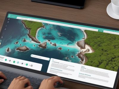 Ilustração de servidores públicos estudando inglês técnico, com livros, computadores e um ambiente de aprendizado dinâmico, simbolizando o desenvolvimento profissional e o acesso a novas oportunidades.