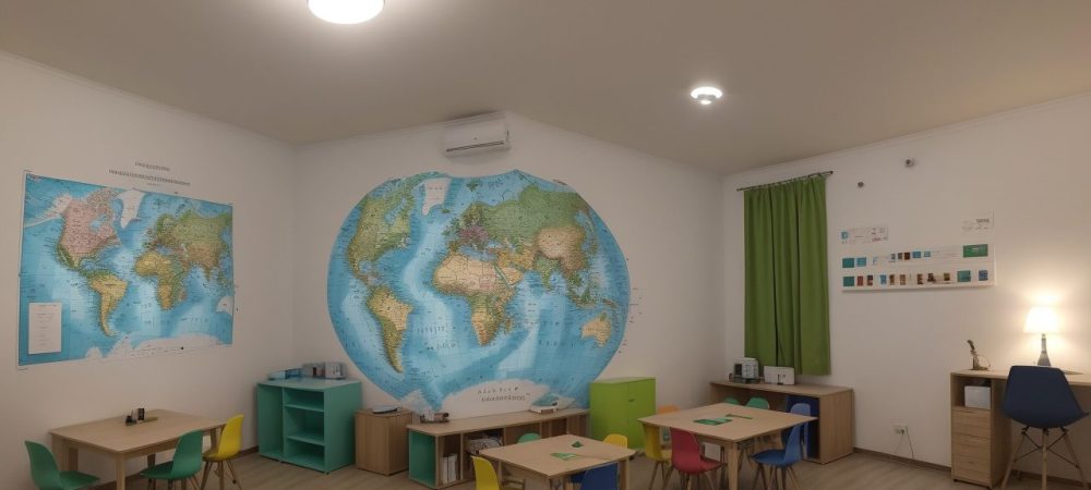 Professores e alunos trabalhando em projetos de iniciação científica em sala de aula, com foco na pesquisa e metodologia da educação.