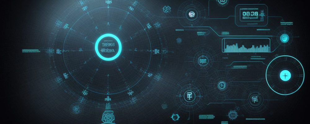 Imagem ilustrando a inovação tecnológica no serviço público com interface digital, dados e pessoas colaborando.