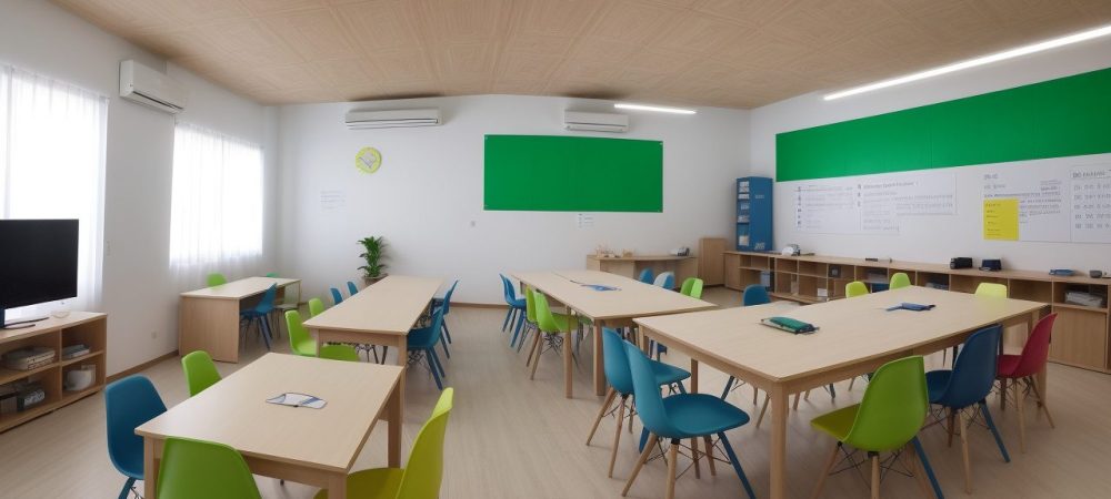 Estudantes colaborando em sala de aula, envolvidos em métodos de ensino de matemática inovadores.