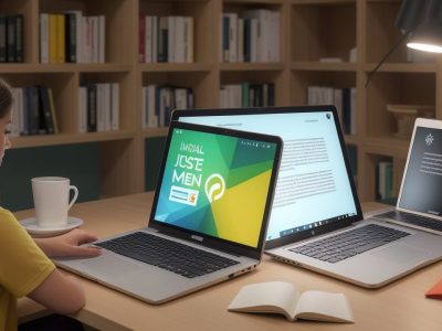 Jovem estudante acessando inscrição do Sisu 2026 online com cursos Educamundo ao fundo
