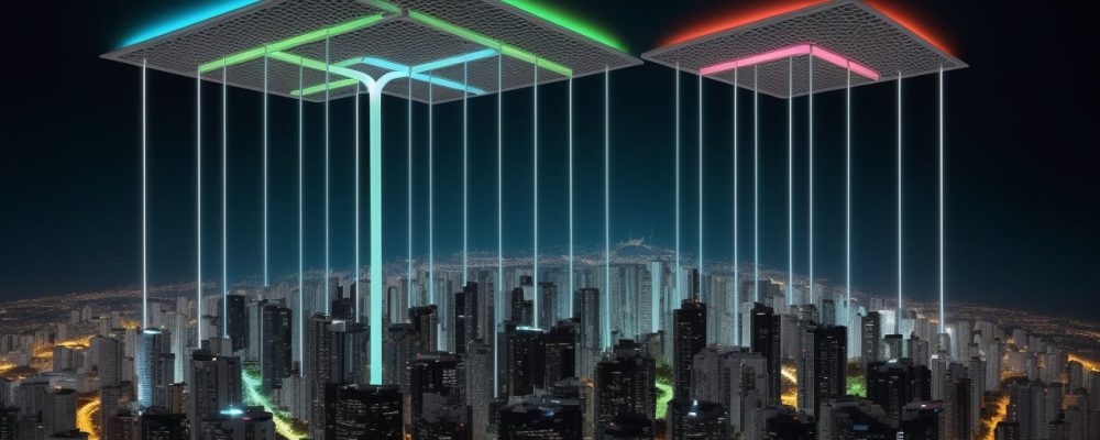 Imagem de instalações elétricas seguras em um prédio público, com foco em segurança e eficiência, representando o conteúdo do artigo.