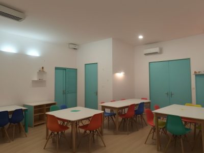 Psicopedagoga e alunos em uma sala de aula, implementando um plano de intervenção psicopedagógica para dificuldades de aprendizagem